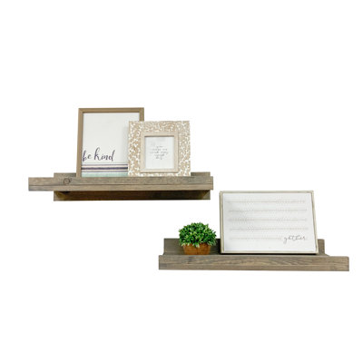 Fragoso 2 Piece Pine Solid Wood Floating Shelf
