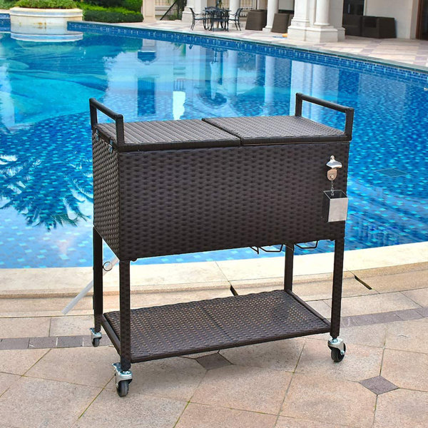 outdoor wicker beverage cooler