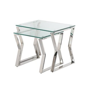 Lalma Glass Top Sled Nesting Tables By Orren Ellis