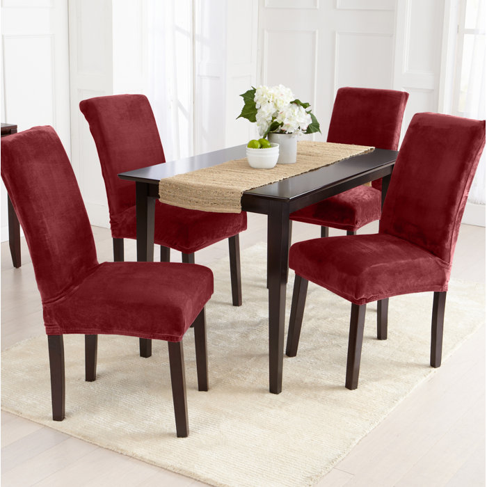 Velvet Plush Dining Chair Slipcover Velvet Plush Dining Chair Slipcover