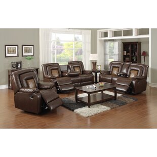 Alisija 3 Piece Faux Leather Reclining Living Room Set by Ebern Designs