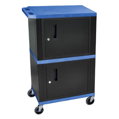 Mobile Printer Stand With Cabinet Storage H Wilson Color Black