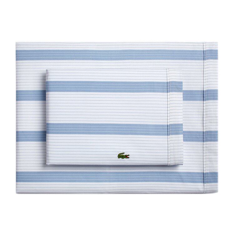 Lacoste Cotton Percale Lacoste Striped 100% Cotton Sheet Set & Reviews ...