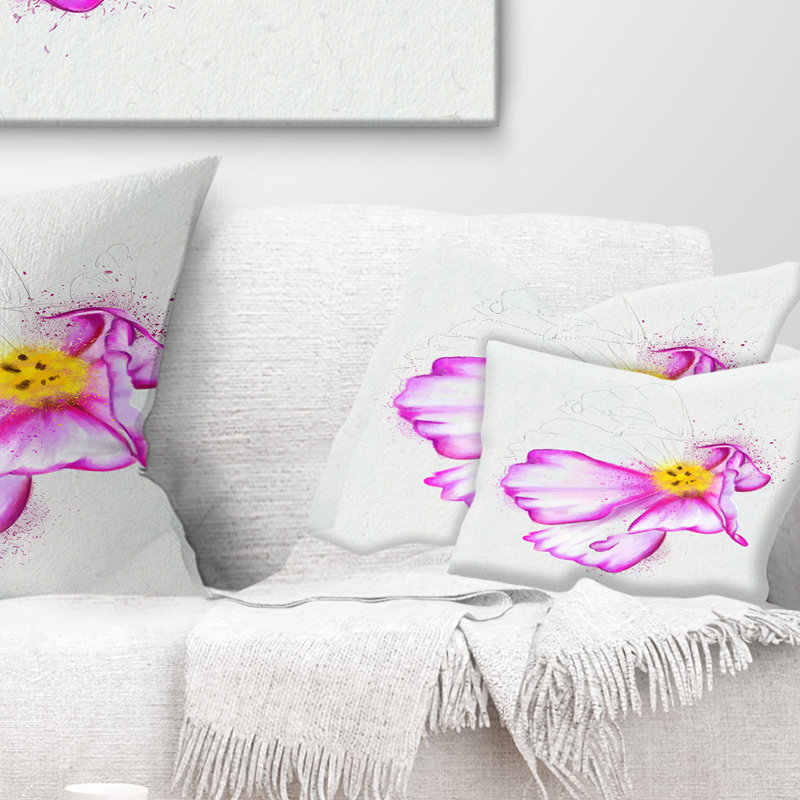 East Urban Home Floral Fantastic Flower Watercolor Lumbar Pillow Wayfair