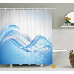 Akiva Modern Wavy Surfer Shower Curtain