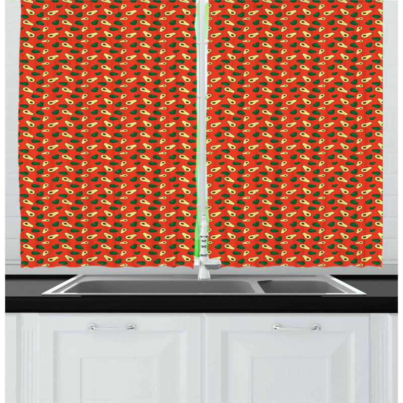 East Urban Home Avocado Kitchen Curtain Wayfair