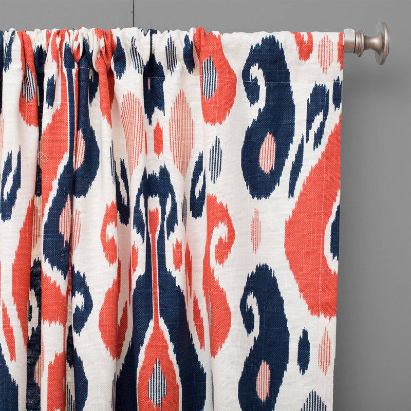 The Pillow Collection Ikat Semi Sheer Rod Pocket Single Curtain