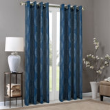 Metallic Blue Curtains Wayfair