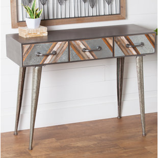 Clive Metal And Wood Hall Console Table