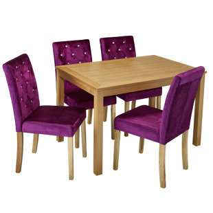 Oakridge Dining Set With 4 Chairs Great Condition Hardwood Mahogany Dining Table Chairs Set Minor Flaws With Regular Use Can Be Cleaned Off Needs To Go Matching Purple And