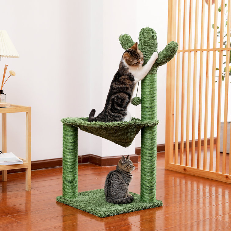 37" Cat Tree Bed Condo Kitten Scratch Post Pet Climbing Play House Lounge 