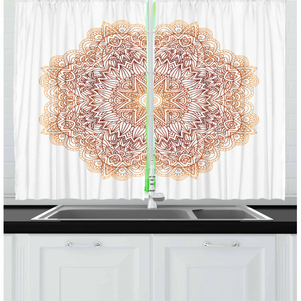 East Urban Home Mandala Kitchen Curtain Wayfair
