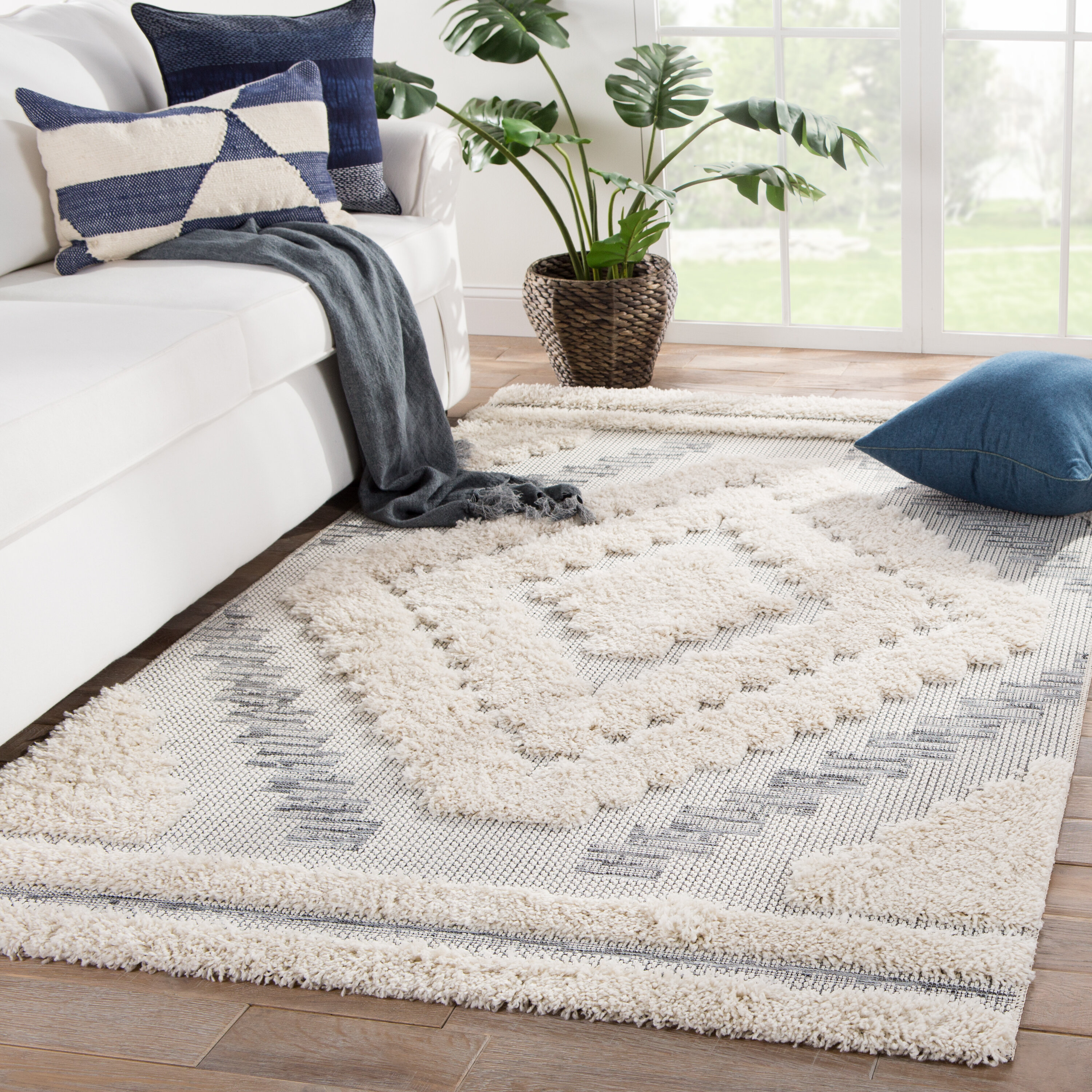 Mcjunkin Geometric Gray Cream Indoor Outdoor Area Rug Reviews Allmodern