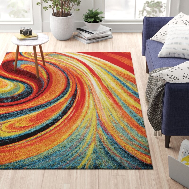 multicolor orange round area rugs