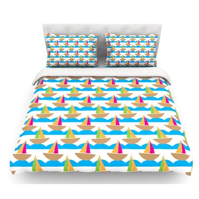 Beside The Seaside By Apple Kaur Designs Boats Featherweight Duvet