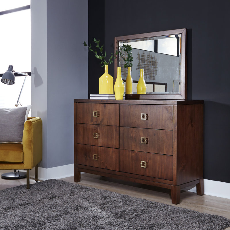 Wrought Studio Robbinsdale 6 Drawer Double Dresser With Mirror Wayfair