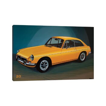 MGB+GT+1966+by+-+Gallery-Wrapped+Canvas+