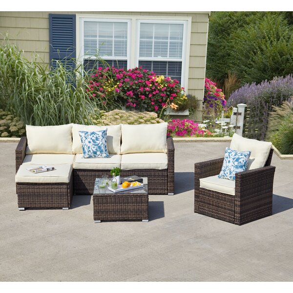 Roldao 4 Piece Sectional Seating Group with Cushions