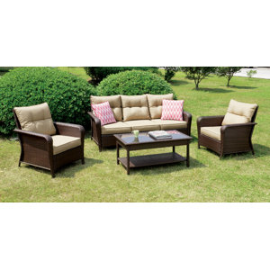 Hoeppner 4 Piece Sofa Set with Cushions