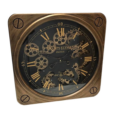 clock gear moving mechanical effect skeleton brass mccollum marwan clocks copper wayfair