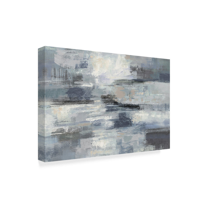 Wrought Studio Clear Water Indigo And Gray Acrylic Painting