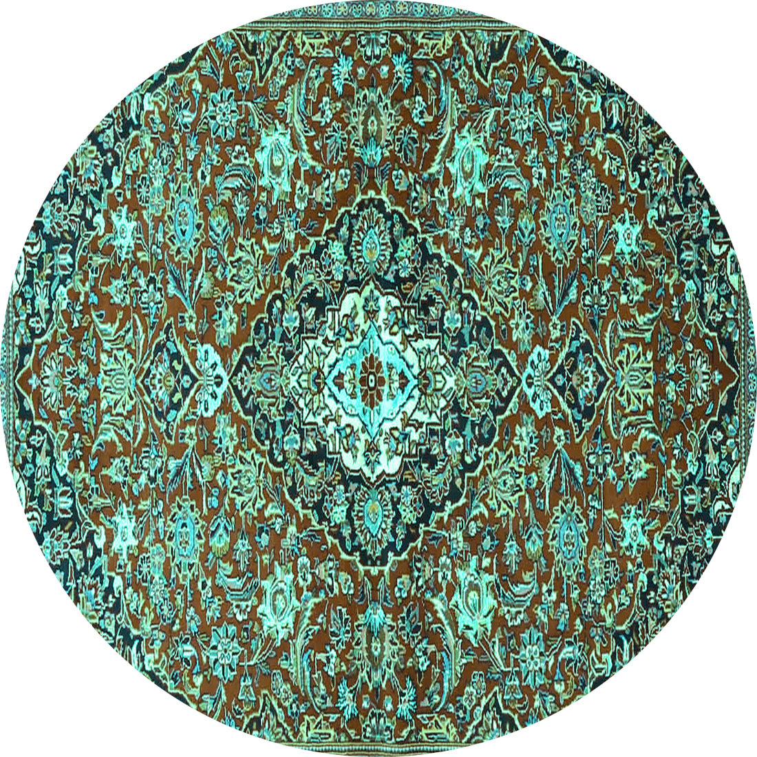 Alcott Hill® Wolfsberg Teal/Brown Rug | Wayfair