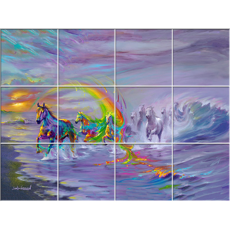 Live Free Painted Horse Oil Painting Print Multi Piece Image