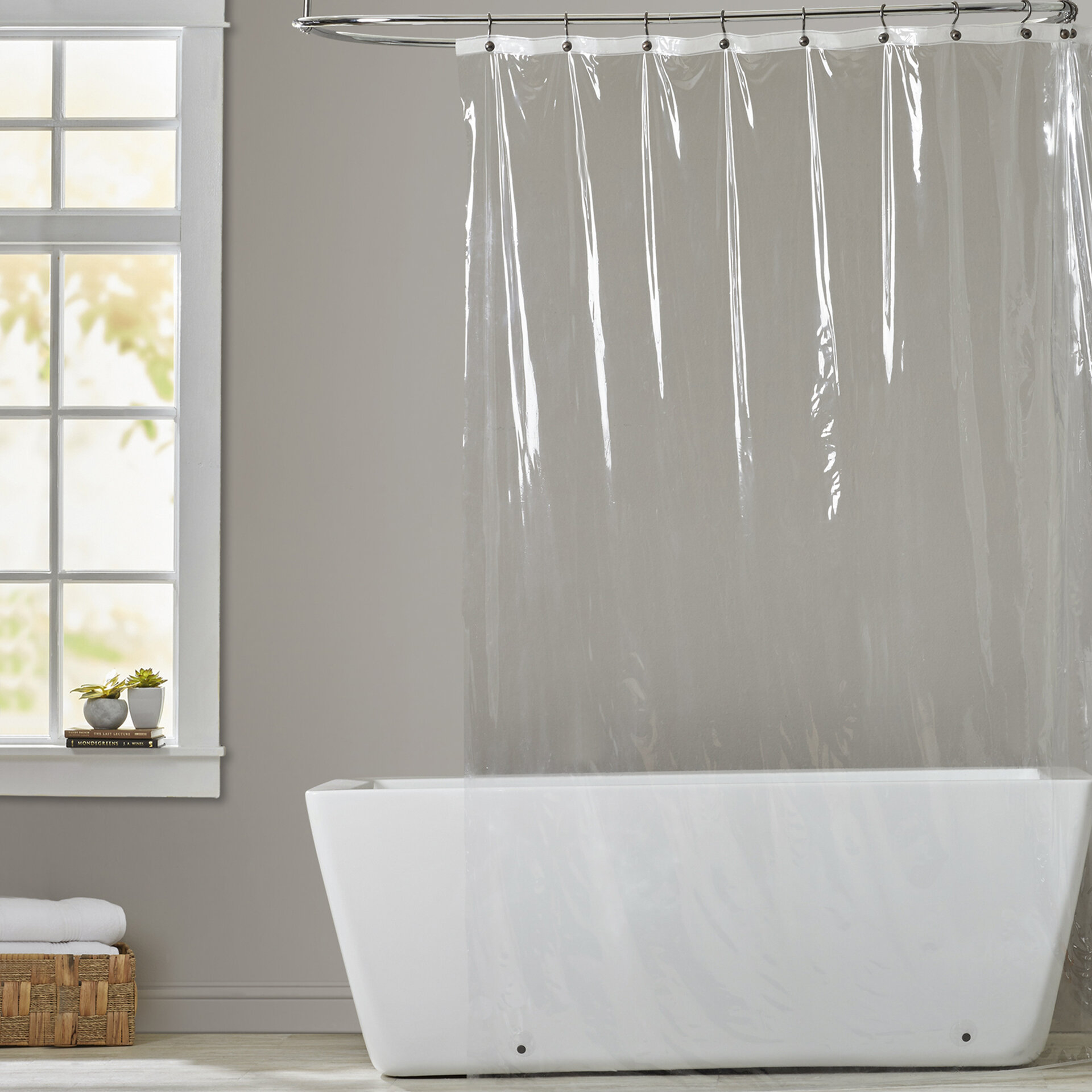 shower curtain and liner