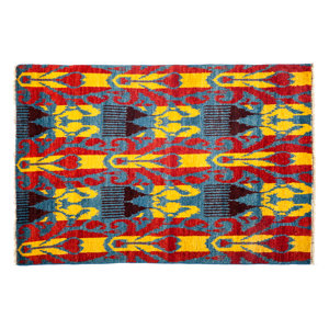 One-of-a-Kind Ikat Hand-Knotted Multicolor Area Rug