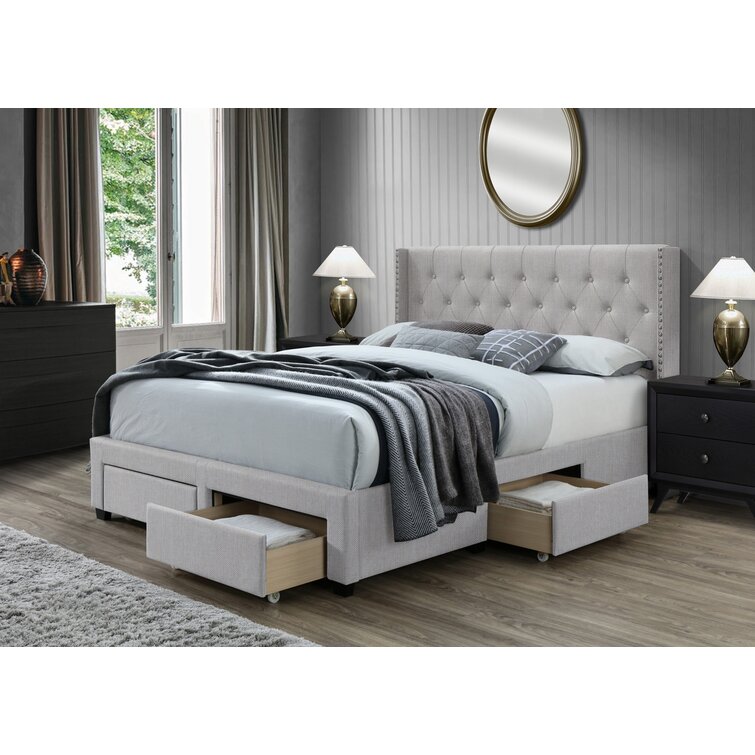 House of Hampton® Adella Tufted Upholstered Storage Standard Bed ...