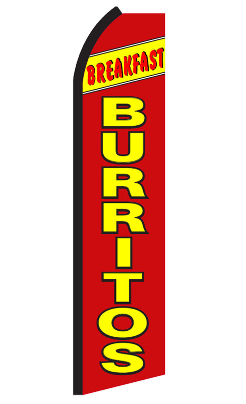 Breakfast Burritos 2x3 Red White Green Banner Sign