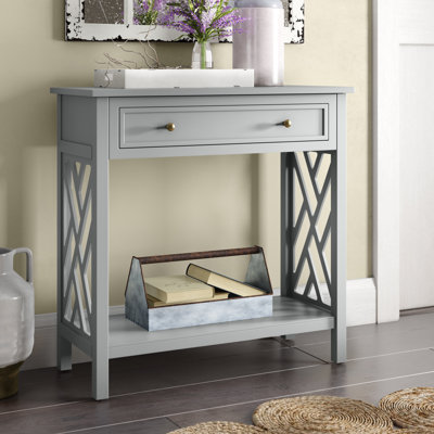 Lund 32" Wide Wooden Rectangular Entryway Console Sofa Table With 1 Drawer And 1 Shelf