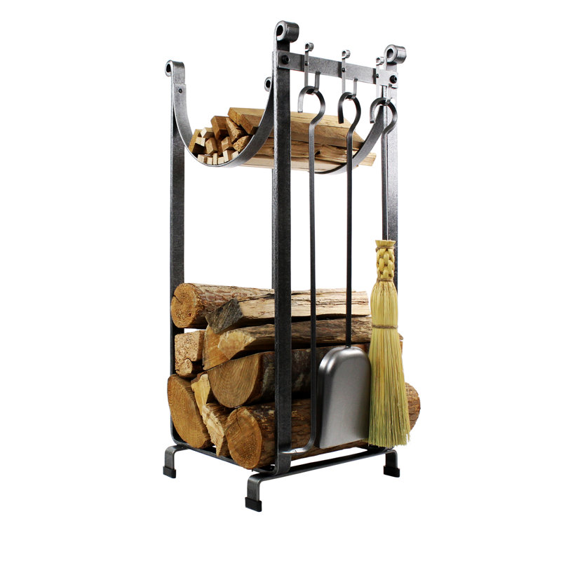 Enclume 3 Piece Steel Fireplace Tool Set With Log Rack Reviews