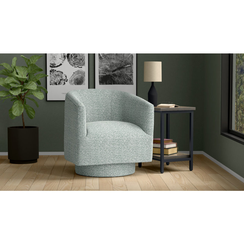Avrumy 29'' Wide Swivel Armchair Fabric: Baikal Blue Fabric