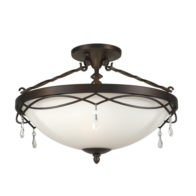 Ophelia Co Fredela 3 Light 17 5 Unique Statement Bowl Semi Flush Mount Reviews Wayfair