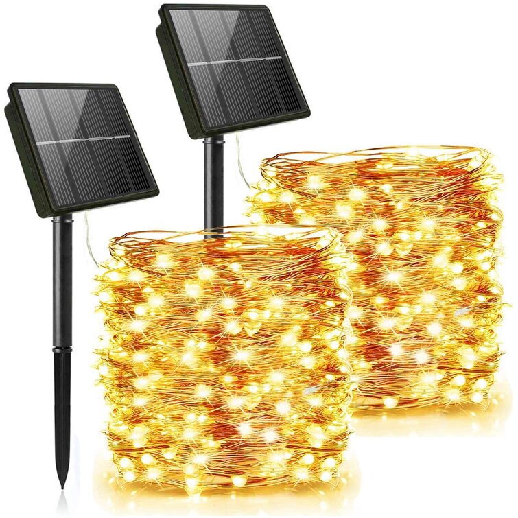LED Solar String Lights Waterproof Copper Wire Lamp 8 Mode Decorative Light 