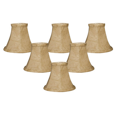 4.25" H Faux leather Bell Candelabra shade ( Clip on ) in Brown