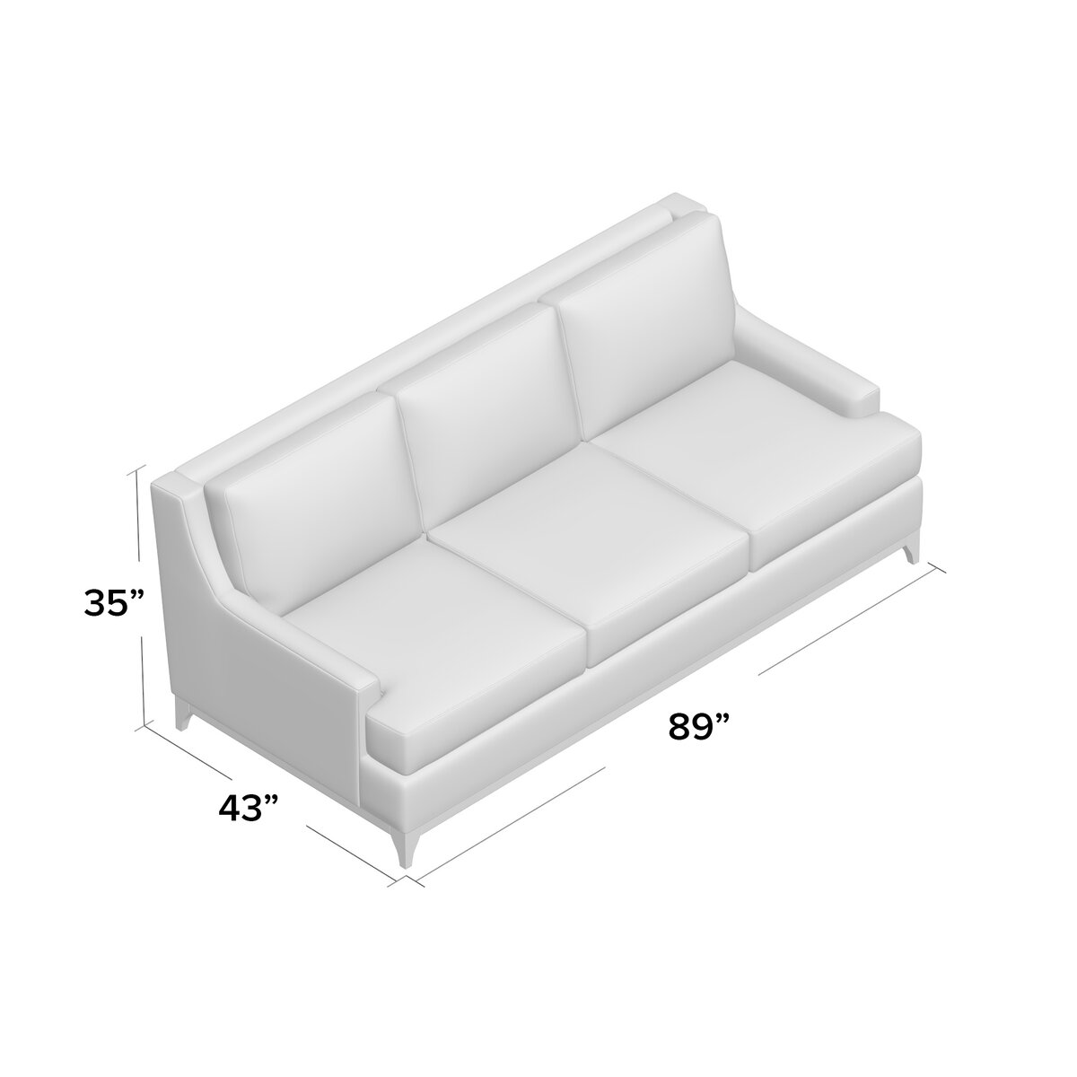 Wayfair Custom Upholstery™ Madelyn 89'' Recessed Arm Sofa with ...
