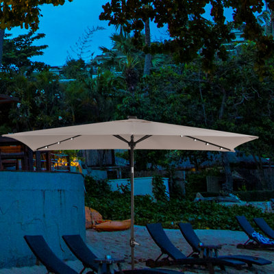 Odis 120'' x 78'' Rectangular Lighted Market Umbrella