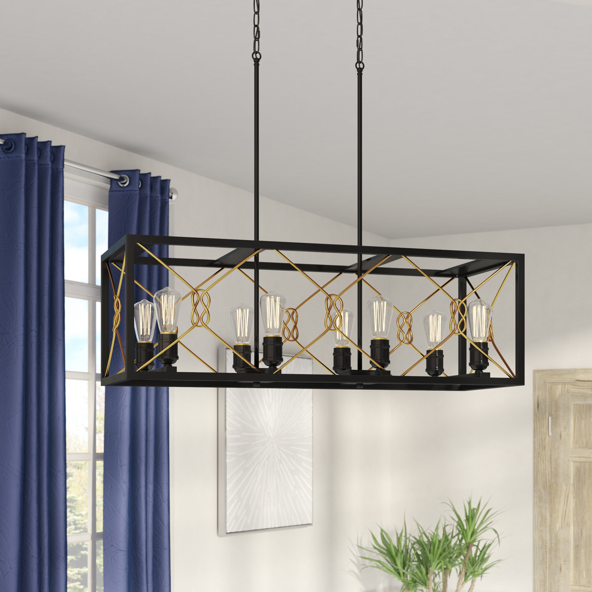 square chandelier modern