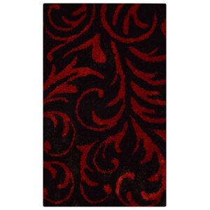 Hand-Tufted Brown/Red Area Rug