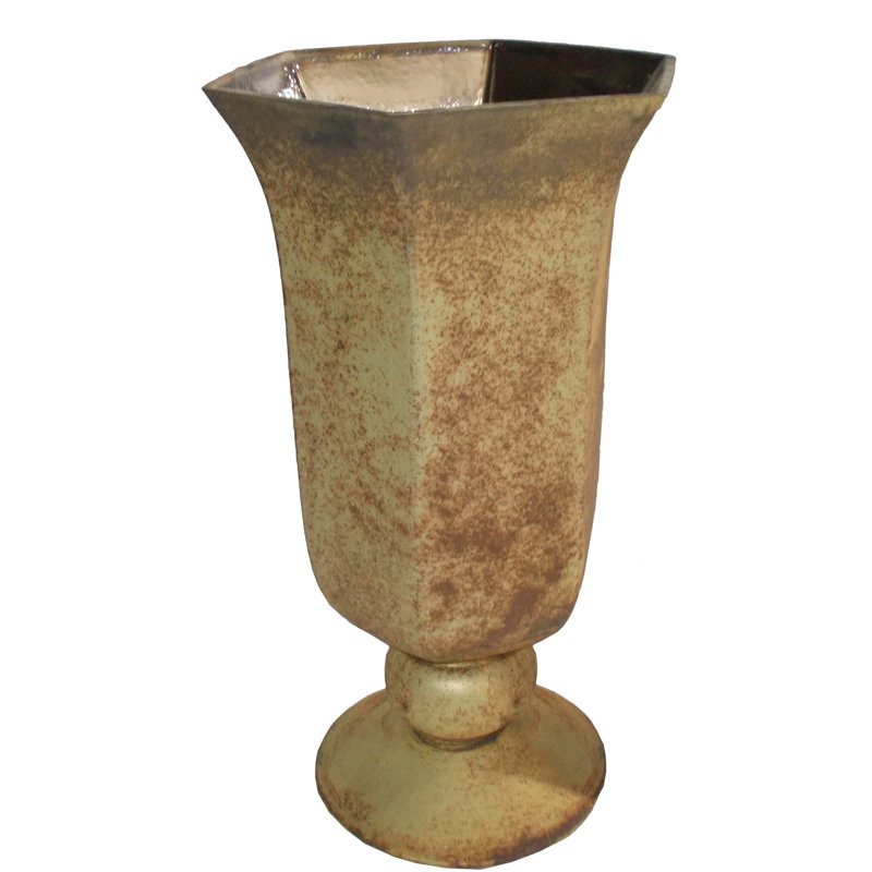 Canora Grey Solon Gold Foil Glass Table Vase Wayfair