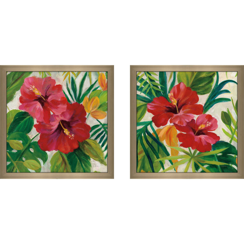 Bay Isle Home Tropical Jewels I V2 Crop 2 Piece Framed Acrylic