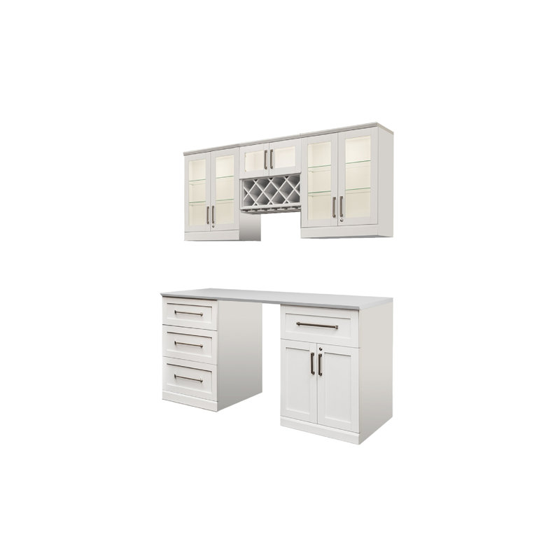 Newage Products Home Bar 7 Piece Cabinet Set Shaker Style 21 Reviews Wayfair