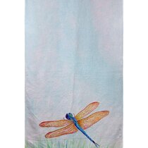 Chinoiserie Dragonflies and Lotus SET OF 2 BATH HAND TOWELS EMBROIDERED BY LAURA 