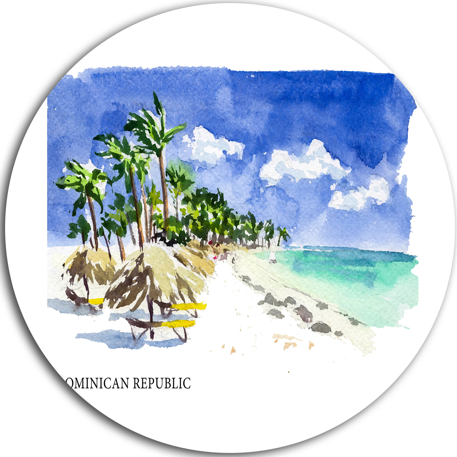 Designart Dominican Republic Vector Illustration Painting Print On Metal Wayfair