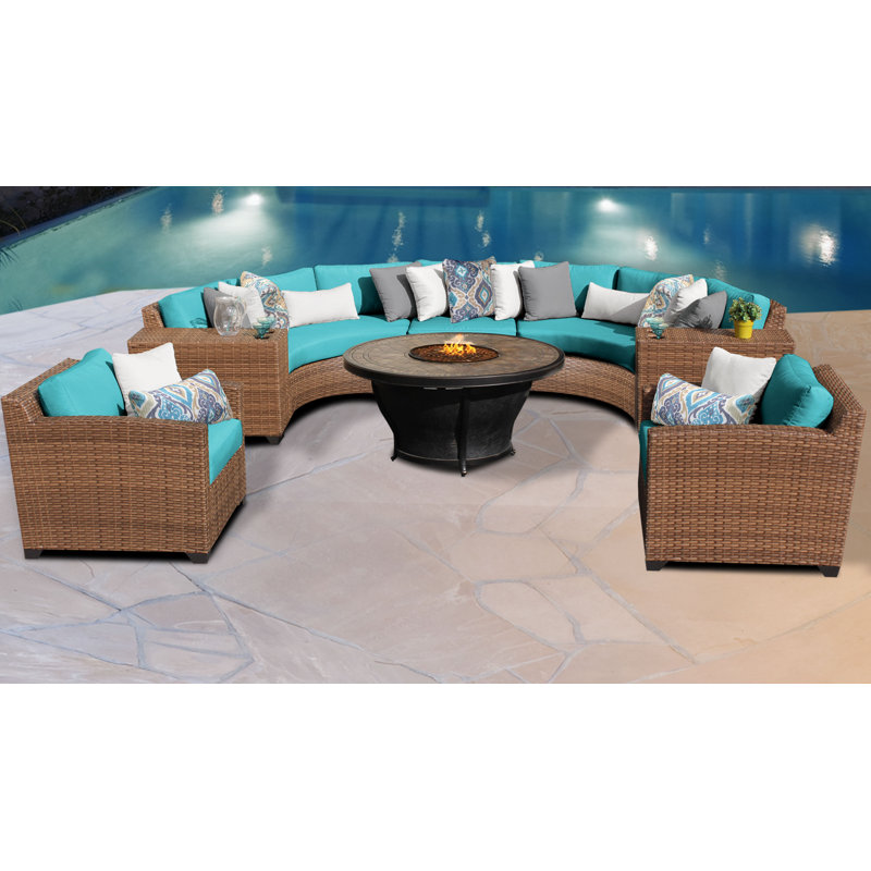 Sol 72 Outdoor Waterbury 8 Piece Rattan Sectional Seating Group with Cushions Wayfair