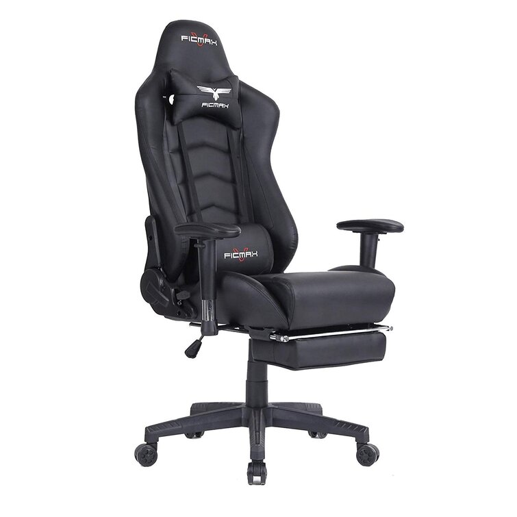 Ficmax Large Size High-back Ergonomic Gaming Chair Racing Seat with Massager 