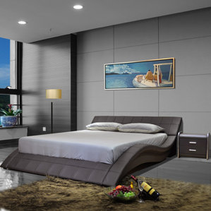California King Upholstered Platform Bed by Greatime