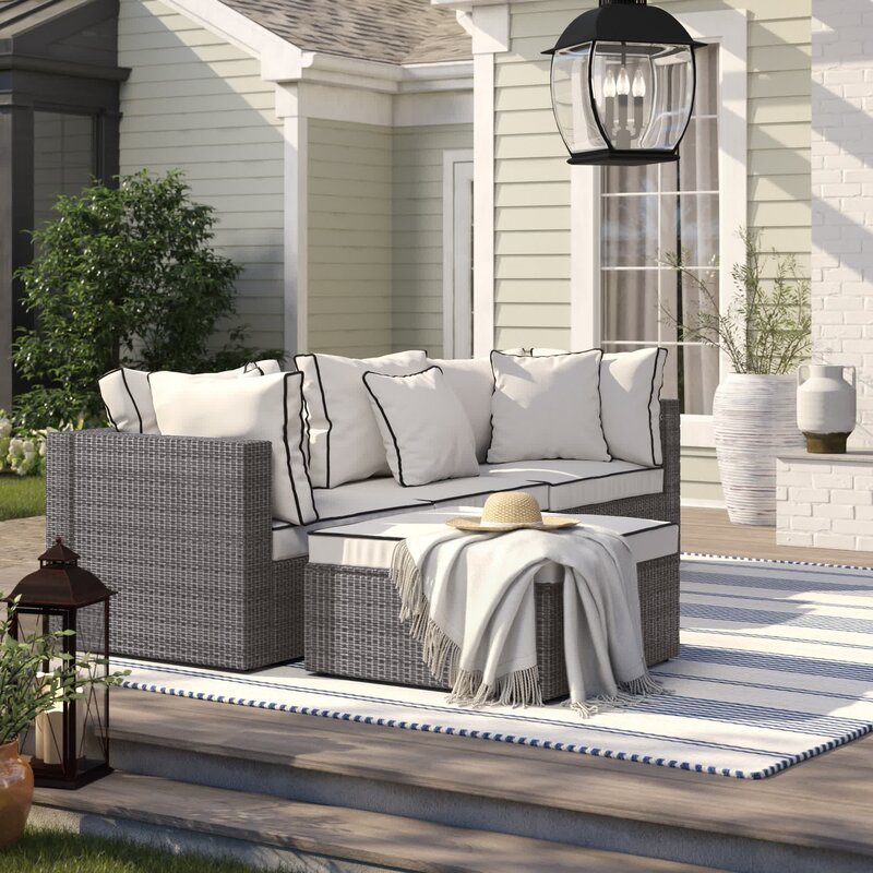 Burruss 83.5'' Wide Outdoor Reversible Patio Sectional with Cushions